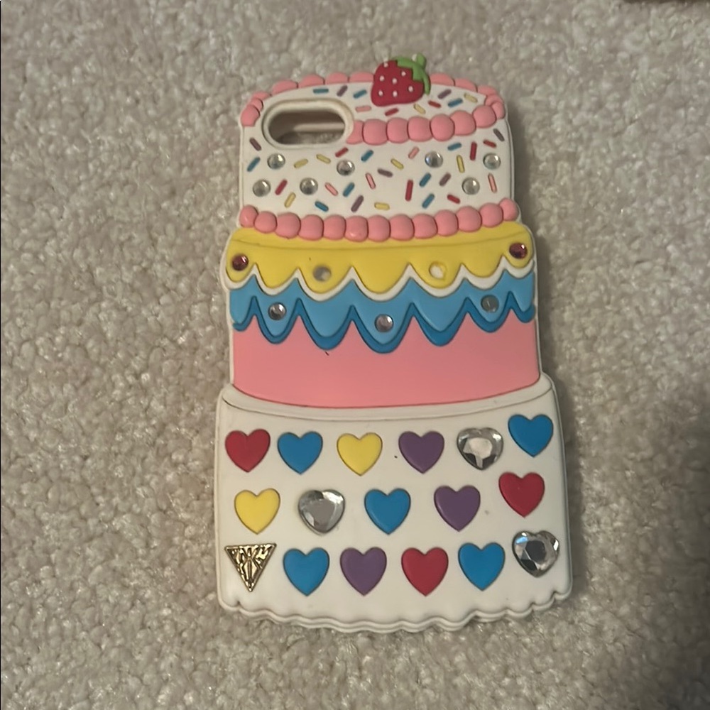 Claire's Pink and Yellow Decorative Phone Case